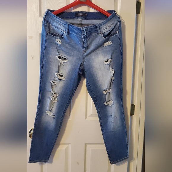 Torrid Distressed High Rise Skinny Jegging - Picture 2 of 7